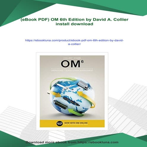 (eBook PDF) OM 6th Edition by David A. Collier