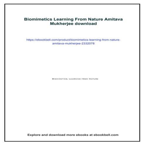 Biomimetics Learning From Nature Amitava Mukherjee