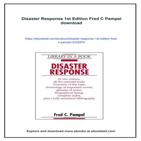 Disaster Response 1st Edition Fred C Pampel