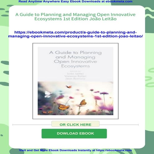 A Guide to Planning and Managing Open Innovative Ecosystems 1st Edition João ...