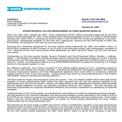 dover Release_3Q07_18442