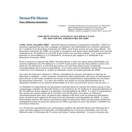 smurfit stone container 2Q05_french