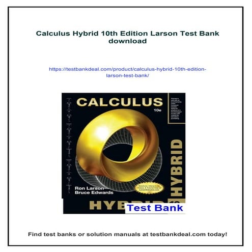 Calculus Hybrid 10th Edition Larson Test Bank