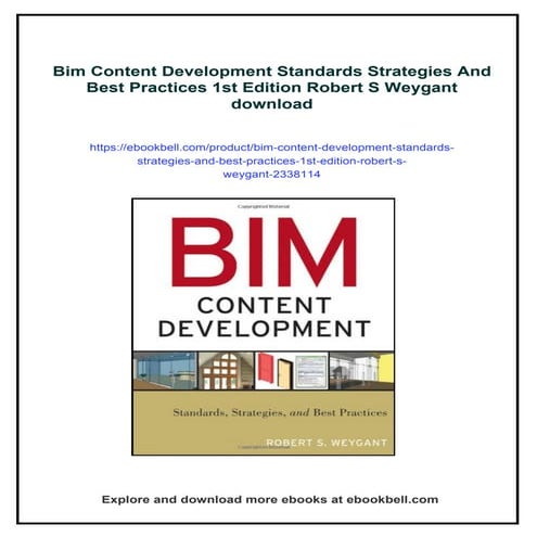 Bim Content Development Standards Strategies And Best Practices 1st Edition R...