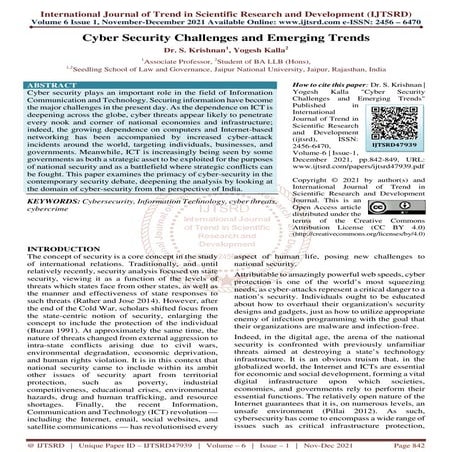 Cyber Security Challenges and Emerging Trends