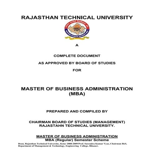 MBA RTU Syllabus