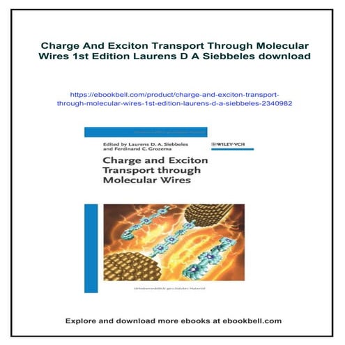 Charge And Exciton Transport Through Molecular Wires 1st Edition ...