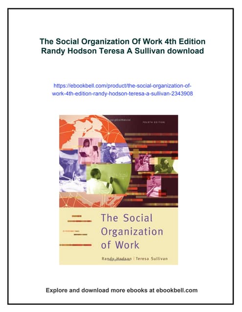 The Social Organization Of Work 4th Edition Randy Hodson Teresa A Sullivan