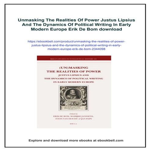 Unmasking The Realities Of Power Justus Lipsius And The Dynamics Of ...