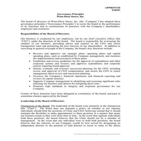 Winn-Dixie Corporate_Governance_Principles
