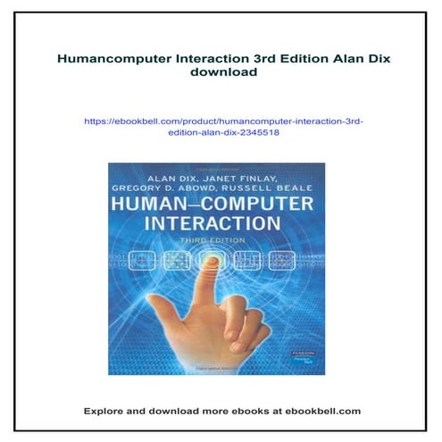 Humancomputer Interaction 3rd Edition Alan Dix