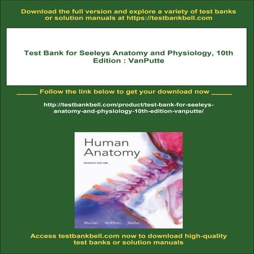 Test Bank for Seeleys Anatomy and Physiology, 10th Edition : VanPutte | PDF