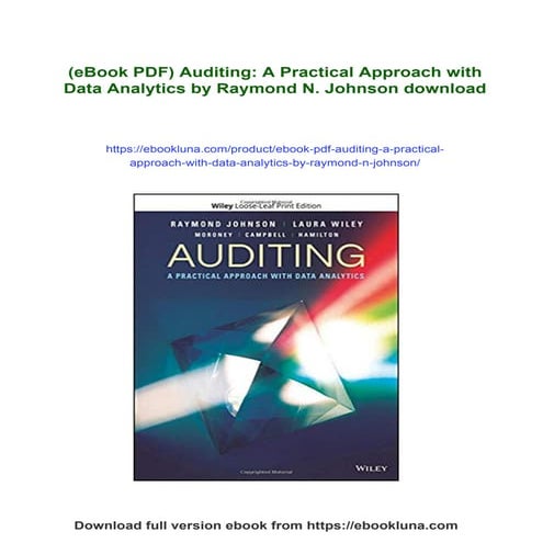 (eBook PDF) Auditing: A Practical Approach with Data Analytics by Raymond N. ...