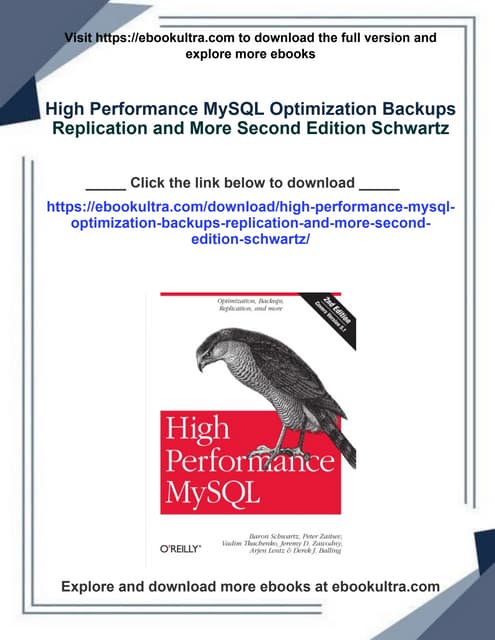 Full Download High Performance MySQL Optimization Backups Replication ...