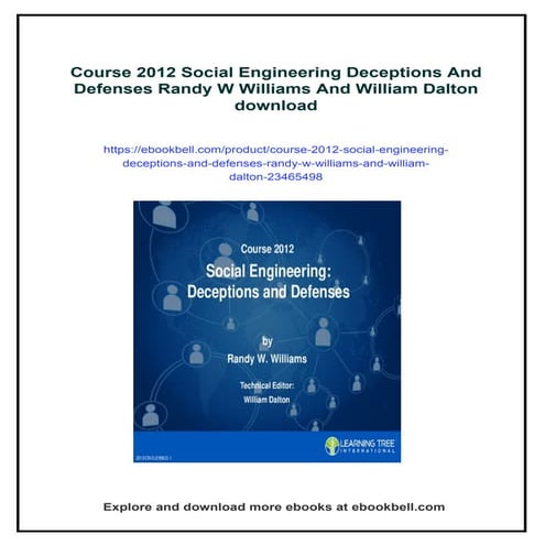 Course 2012 Social Engineering Deceptions And Defenses Randy W Williams ...