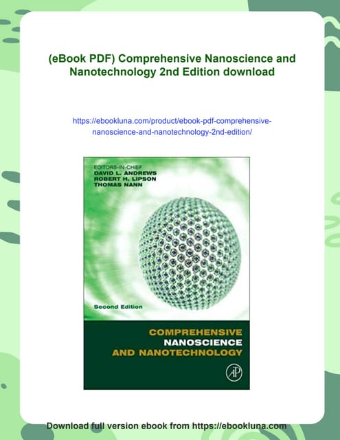 (eBook PDF) Comprehensive Nanoscience and Nanotechnology 2nd Edition | PDF