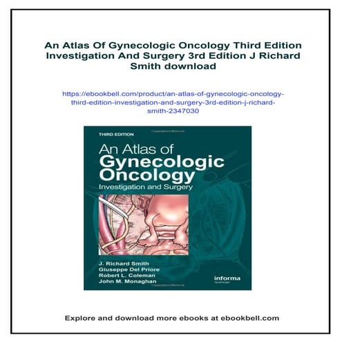 An Atlas Of Gynecologic Oncology Third Edition Investigation And ...