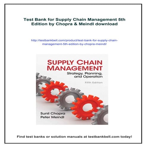 Test Bank for Supply Chain Management 5th Edition by Chopra & Meindl | PDF