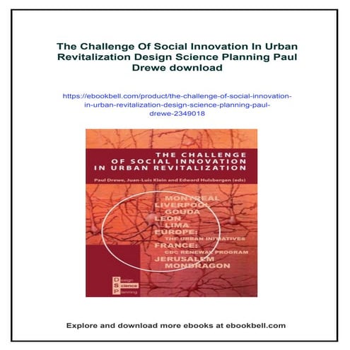 The Challenge Of Social Innovation In Urban Revitalization Design ...