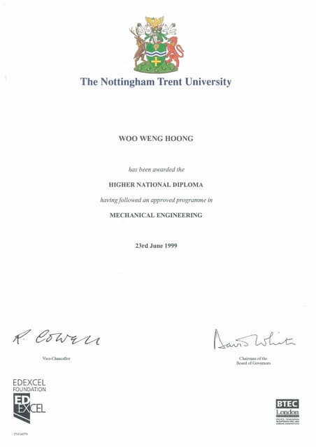 Higher National Diploma Cert | PDF