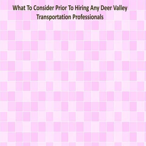 What To Consider Prior To Hiring Any Deer Valley Transportation Professionals