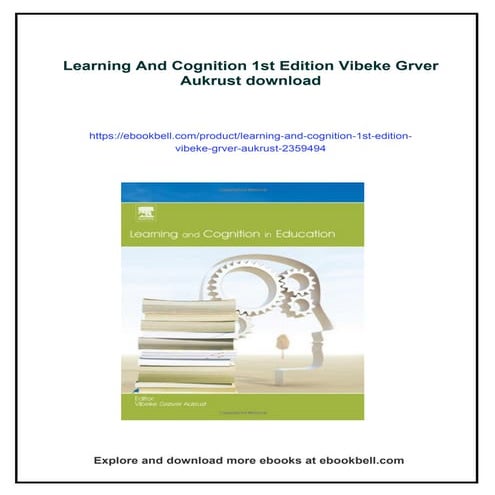 Learning And Cognition 1st Edition Vibeke Grver Aukrust