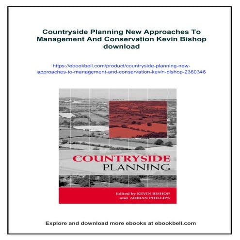 Countryside Planning New Approaches To Management And Conservation ...