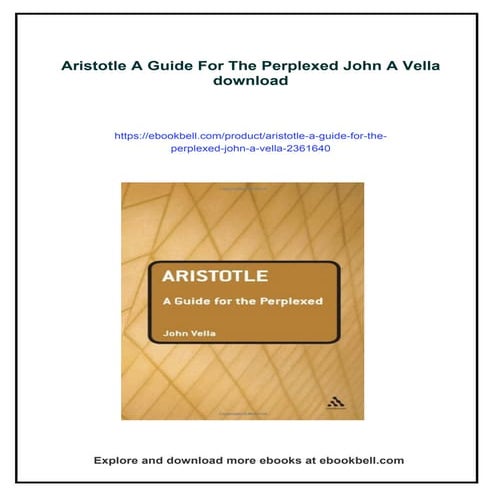 Aristotle A Guide For The Perplexed John A Vella | PDF