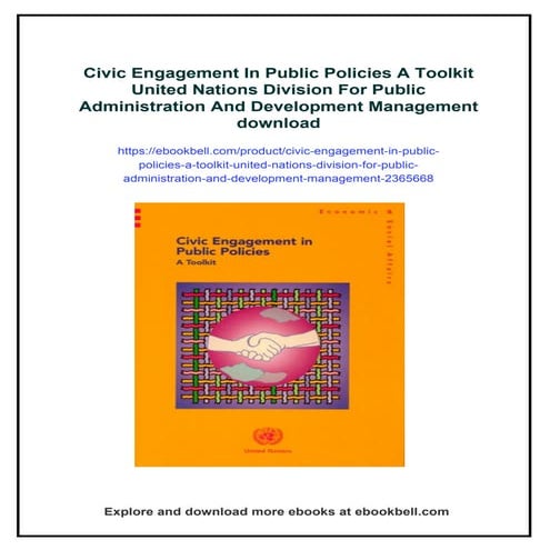 Civic Engagement In Public Policies A Toolkit United Nations Division For Pub...