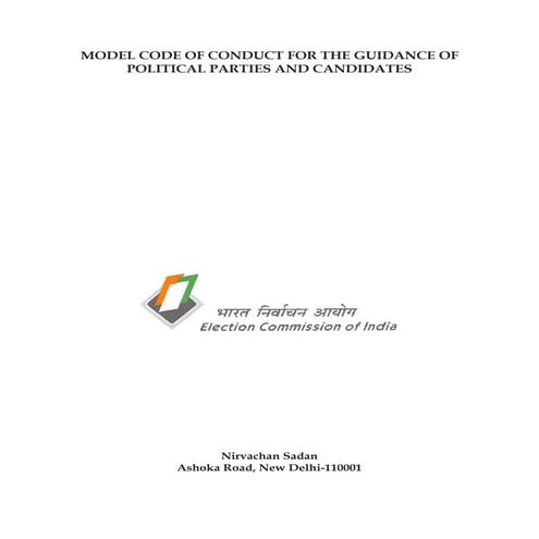 Model Code of Conduct for the Political Parties and Candidates