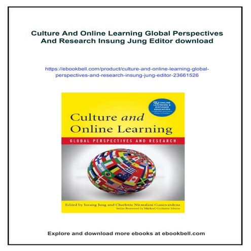 Culture And Online Learning Global Perspectives And Research Insung Jung Editor