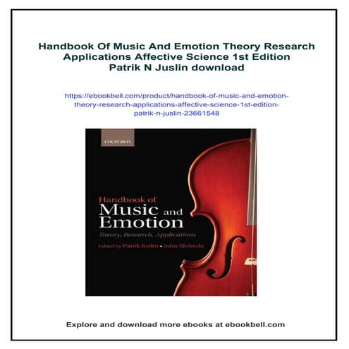 Handbook Of Music And Emotion Theory Research Applications Affective Science 1st Edition Patrik N Juslin