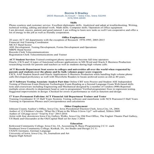 BonnieBradleyResume2015