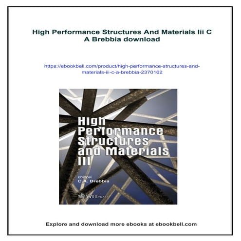 High Performance Structures And Materials Iii C A Brebbia