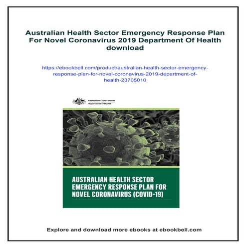 Australian Health Sector Emergency Response Plan For Novel Coronavirus 2019 D...