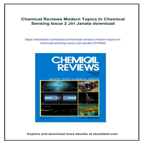 Chemical Reviews Modern Topics In Chemical Sensing Issue 2 Jiri Janata