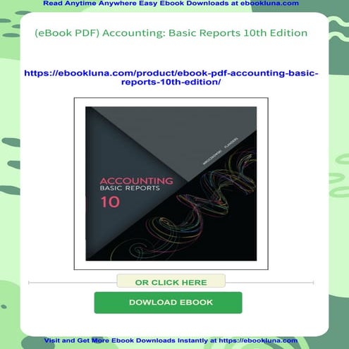 (eBook PDF) Accounting: Basic Reports 10th Edition | PDF
