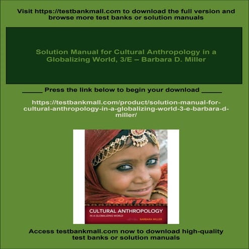 Solution Manual for Cultural Anthropology in a Globalizing World, 3/E ...