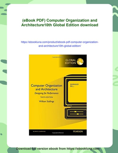 (eBook PDF) Computer Organization and Architecture10th Global Edition