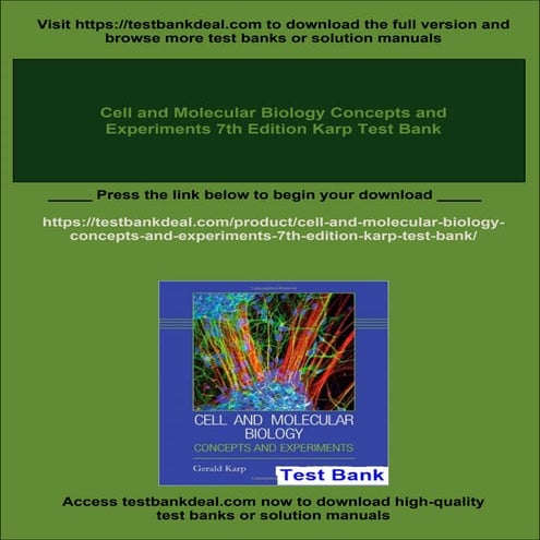 Molecular Cell Biology 7th Edition Lodish Test Bank | PDF