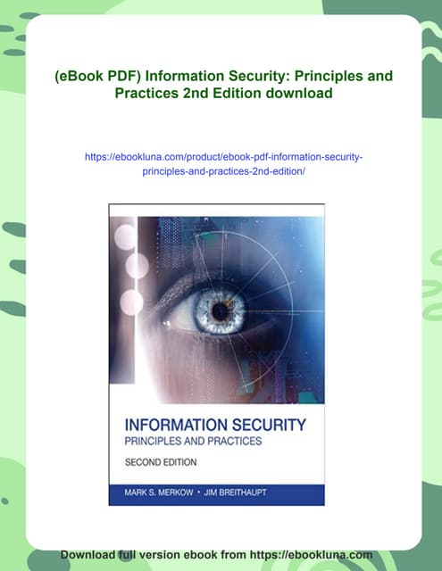 (eBook PDF) Information Security: Principles and Practices 2nd Edition