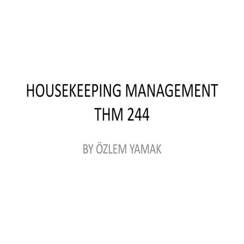 Housekeeping for the hospitality industry.ppt