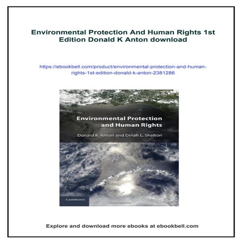 Environmental Protection And Human Rights 1st Edition Donald K Anton | PDF