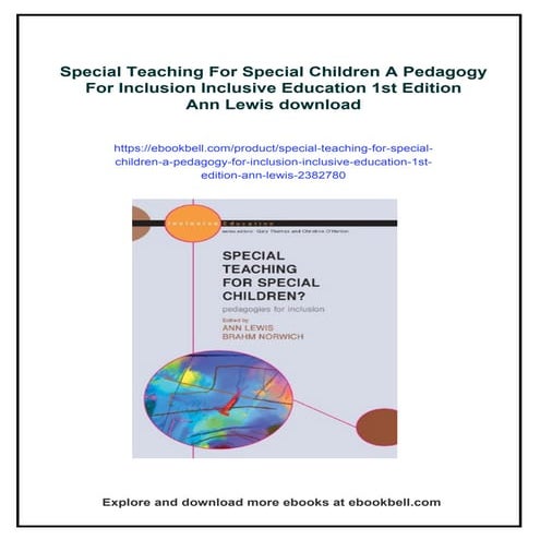 Special Teaching For Special Children A Pedagogy For Inclusion ...