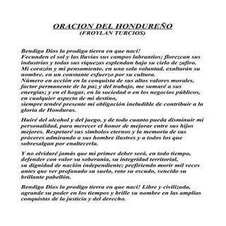 ORACION DEL HONDUREÑO