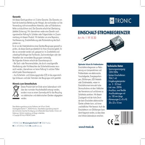 ESB 200 H-Tronic Manual