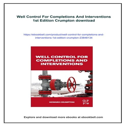 Well Control For Completions And Interventions 1st Edition Crumpton | PDF