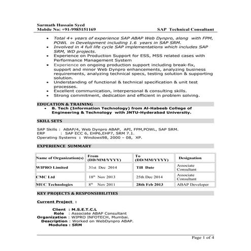 Syed Resume -  New
