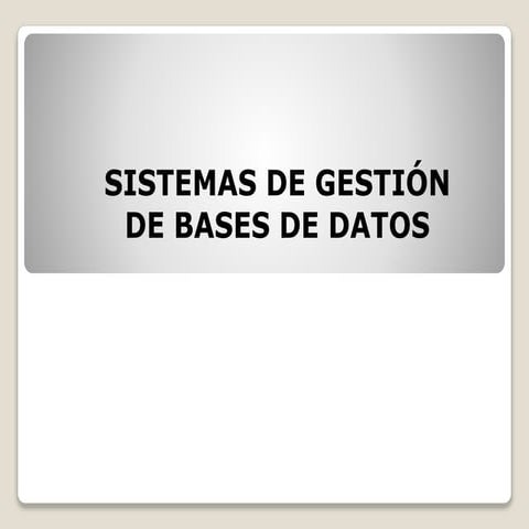 Componentes de un sistema de base de datos | PDF