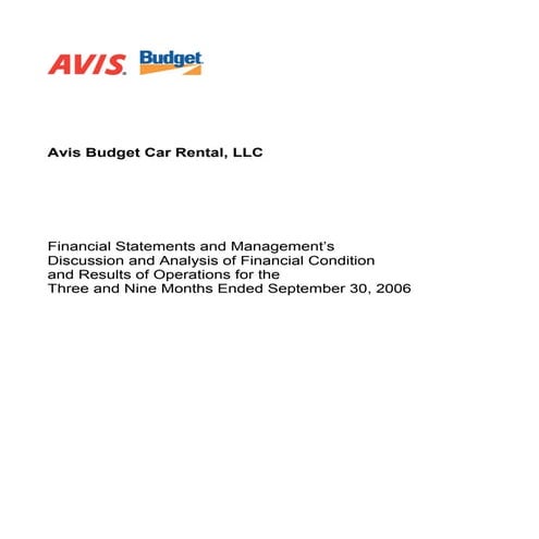 avis budget group ABCRQ3Financials